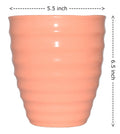 UrbanRoots Ripple Ceramic Pot (5 inch) (Peach)
