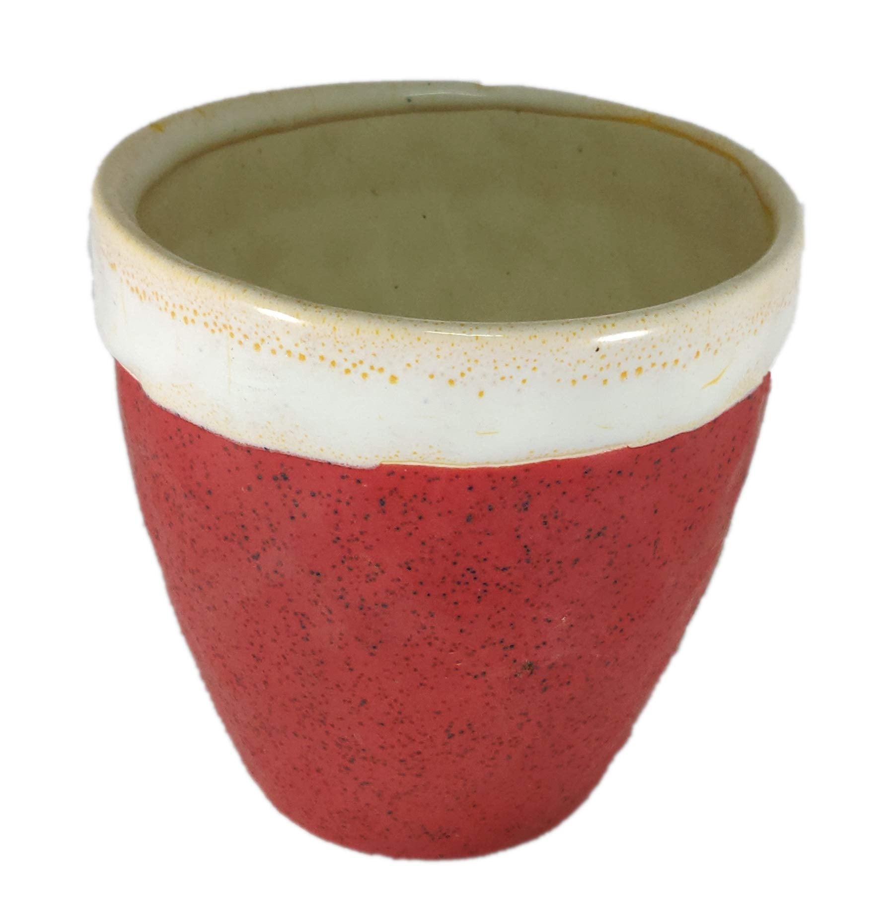 UrbanRoots Diamond Texture Ceramic Pot (4 inch) (Red)