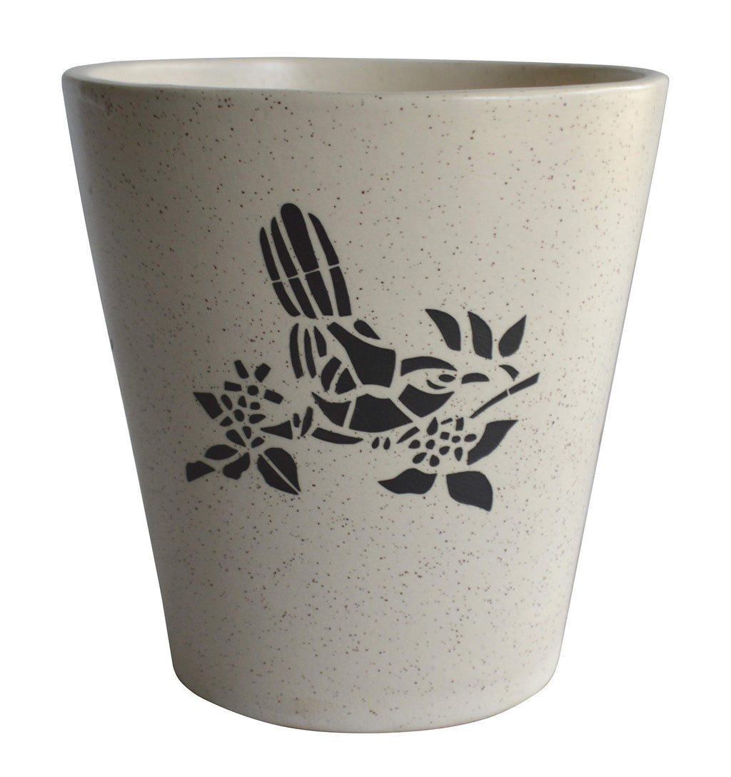 UrbanRoots Glass Shape Ceramic Pot (6 inch) (Bird)