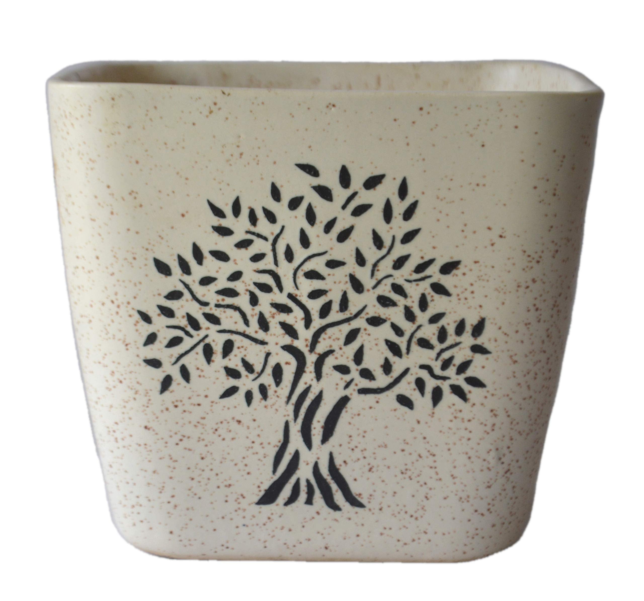 UrbanRoots Ceramic Square Pot, White, 7 in, 1 Piece