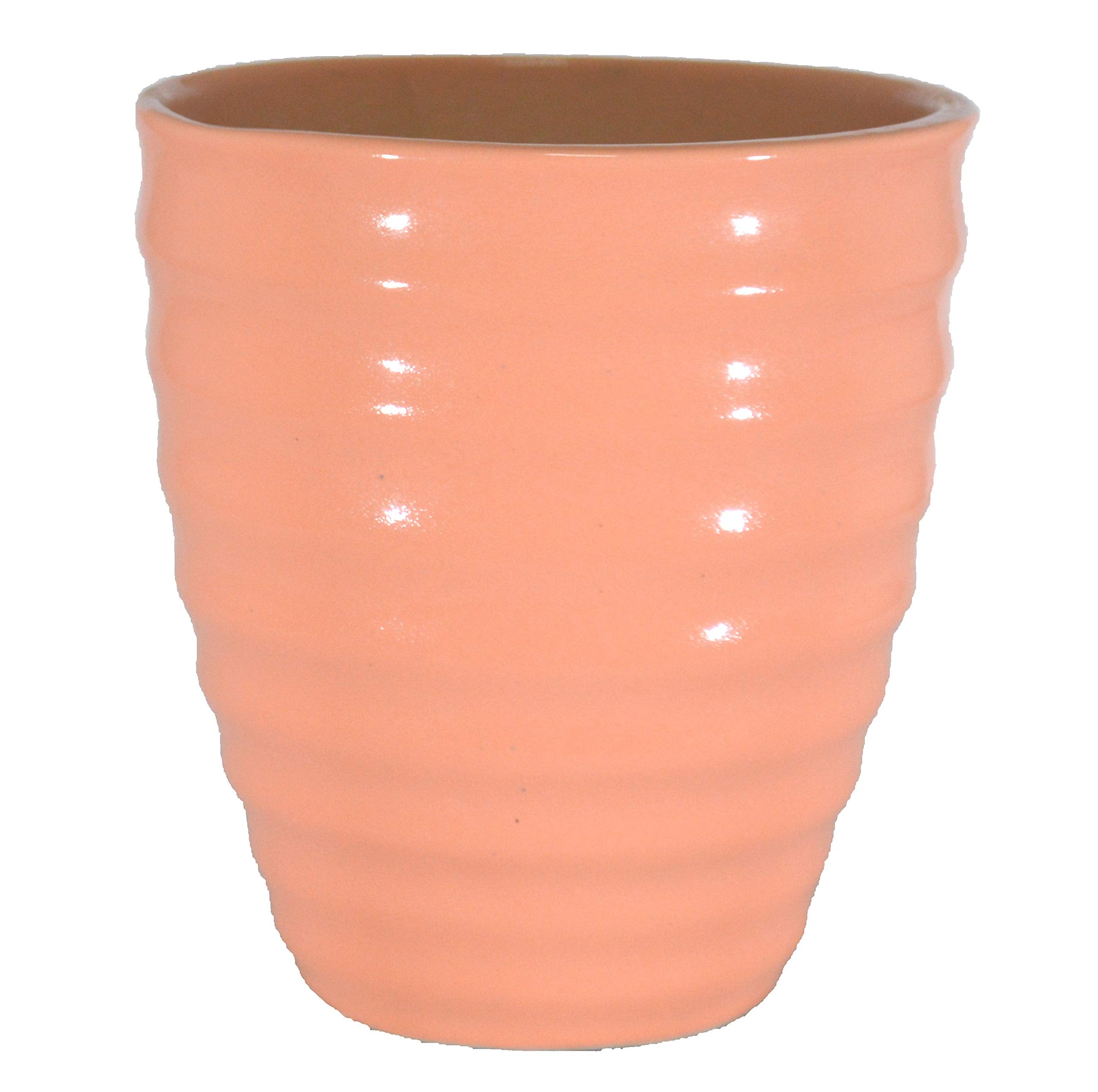 UrbanRoots Ripple Ceramic Pot (5 inch) (Peach)