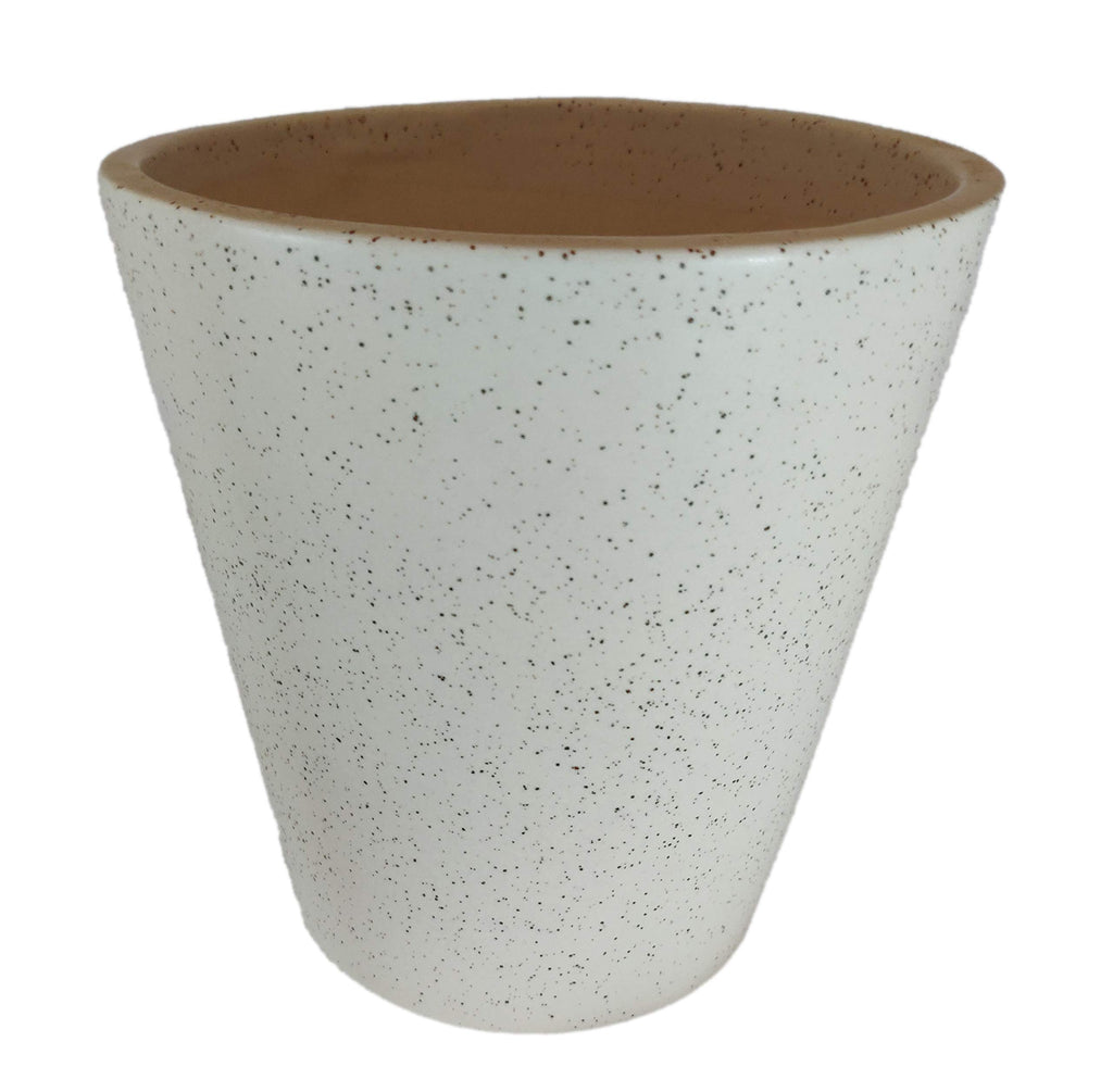 UrbanRoots Glass Shape Big Ceramic Pot (Off White)