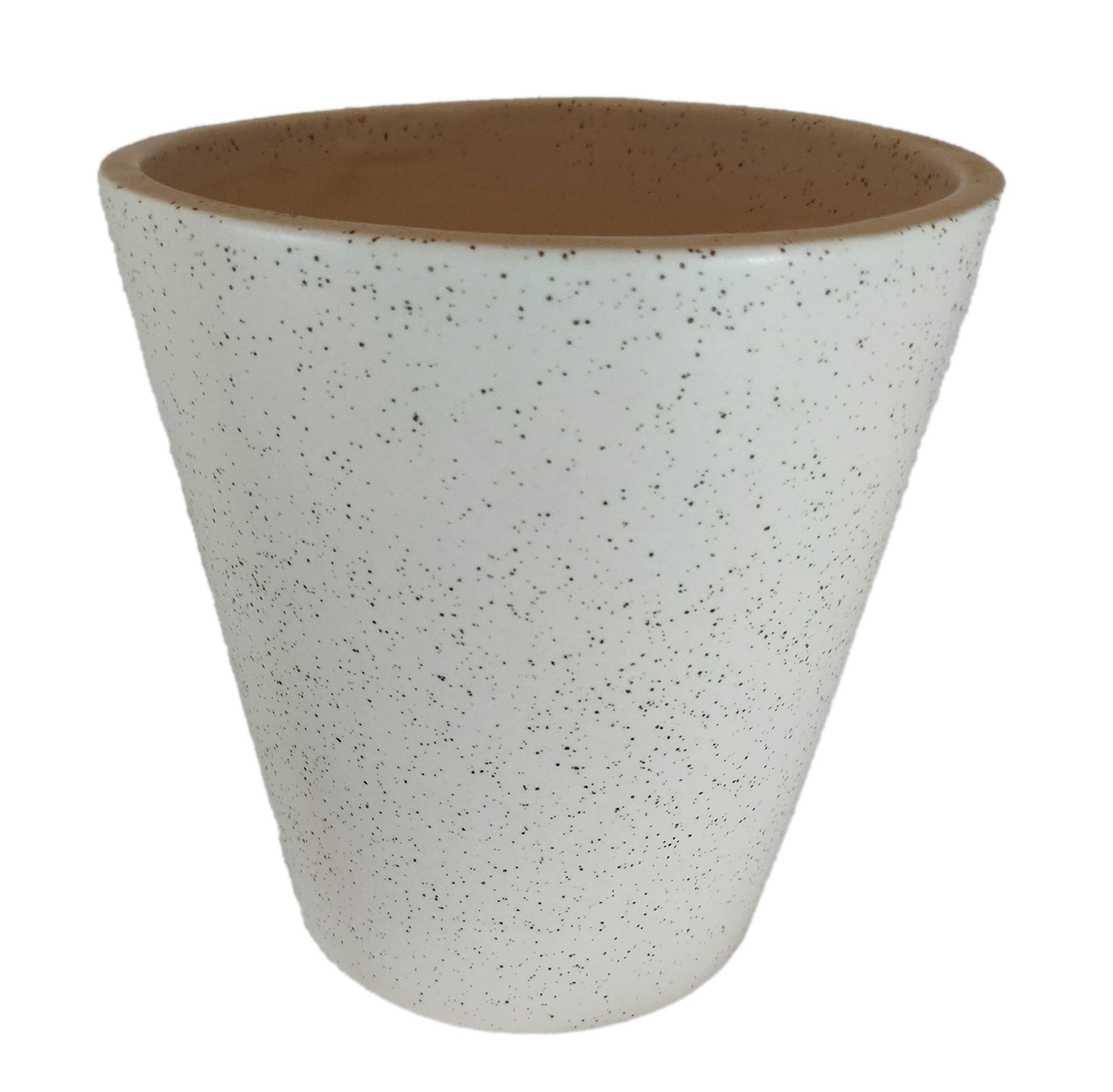 UrbanRoots Glass Shape Big Ceramic Pot (Off White)