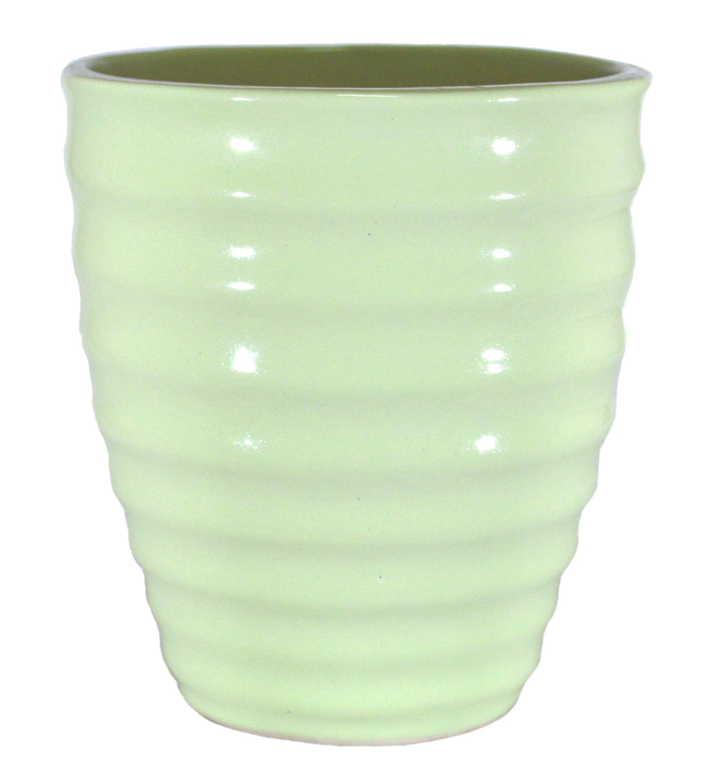 UrbanRoots Ripple Ceramic Pot (5.5 inch, Pista Green)