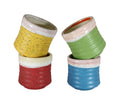 UrbanRoots Horizontal Ridges Ceramic Pot (3 inch) (Combo 3)