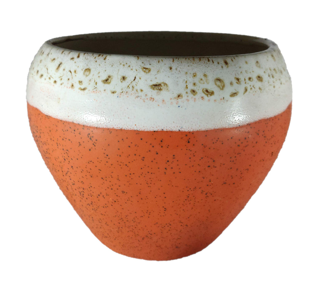 UrbanRoots Big Apple Ceramic Pot (6 inch) (Orange)