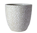 UrbanRoots Textured Egg Ceramic Pot (6.5 inch) (White)