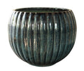 UrbanRoots Fluted Ball Ceramic Planter (Electric Blue, Medium)