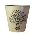 UrbanRoots Glass Shape Big Ceramic Pot (Beige Tree)