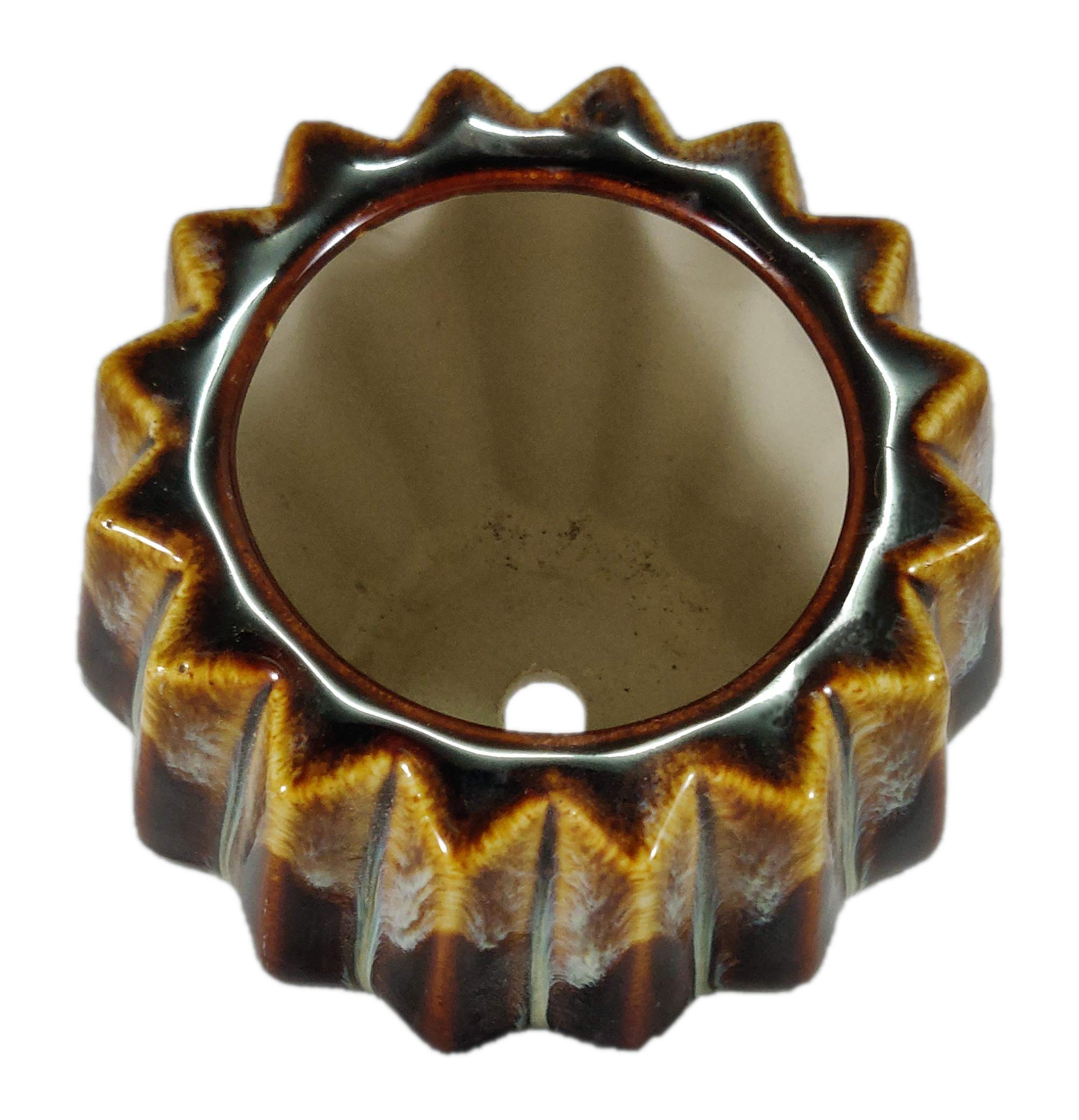 UrbanRoots Ceramic Pot, Brown, 5 inch