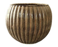 UrbanRoots Fluted Ball Ceramic Planter (Brown, Large)